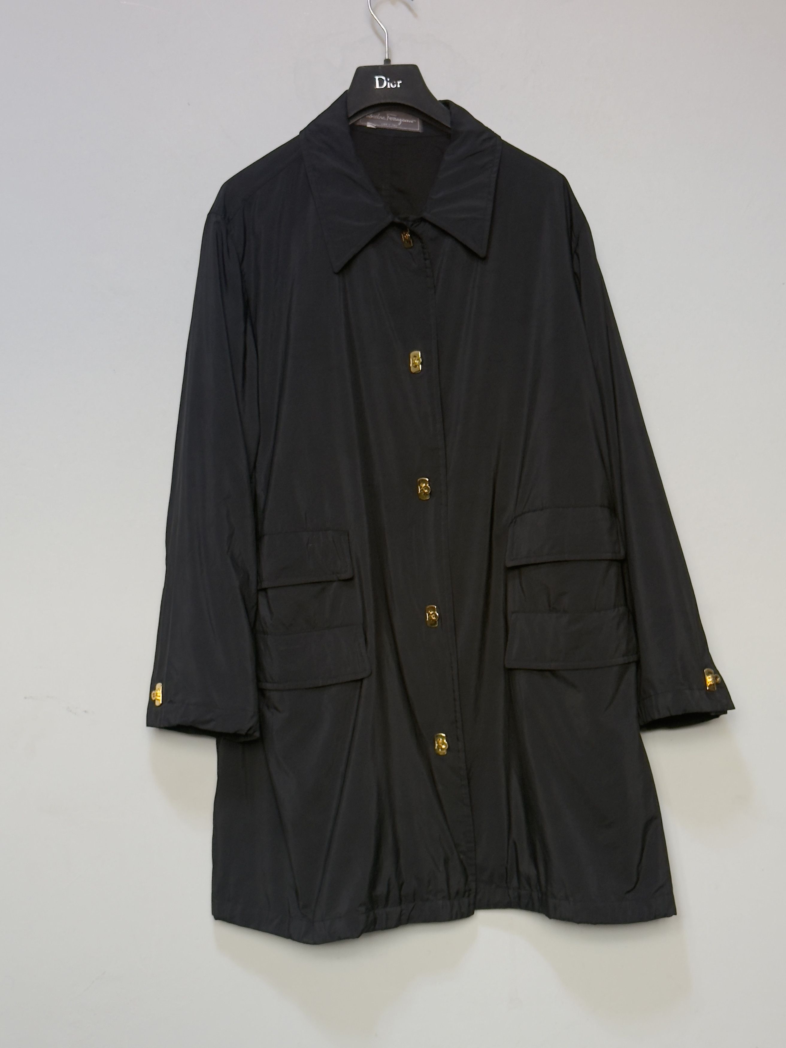 Salvatore Ferragamo 🔥 rare Salvatore Ferragamo nylon black coat jacket size L Size L / US 10 / IT 46 - 4 Thumbnail