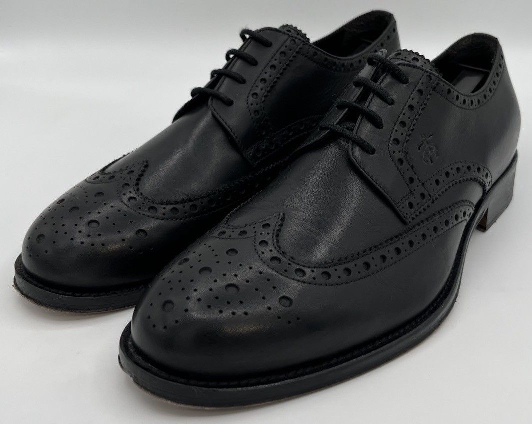 Brooks Brothers Brooks Brothers Wingtip Oxfords Black Leather Size 9 Italy Size US 9 / EU 42 - 1 Thumbnail