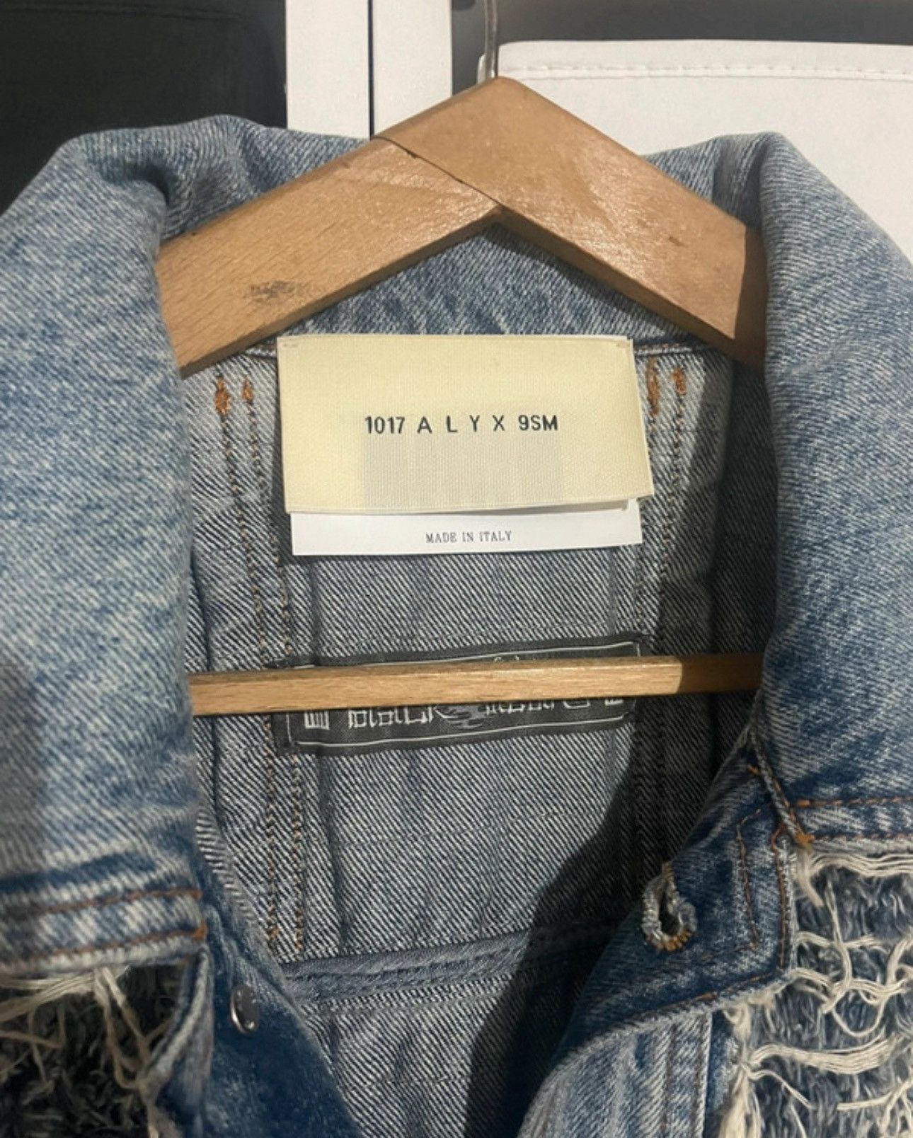 1017 ALYX 9SM × Blackmeans Alyx Blackmeans ripped disstressed denim jacket Size US XL / EU 56 / 4 - 9 Thumbnail