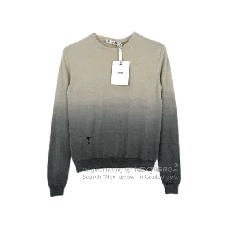 Dior Dior Gradient beige gray embroidered bee cashmere sweater Size XS / US 0-2 / IT 36-38 - 1 Thumbnail
