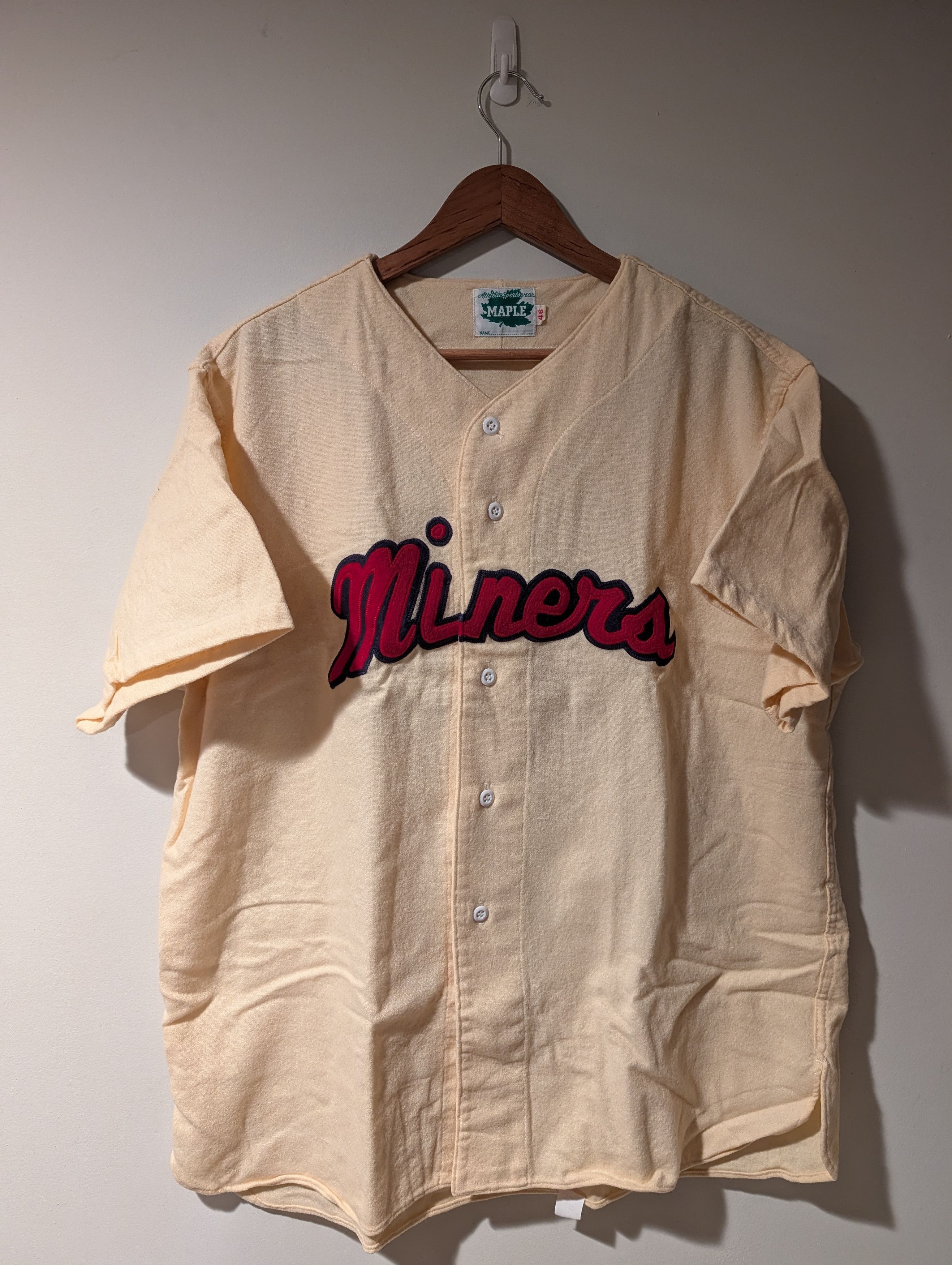 MLB Vintage Maple Scranton Miners Wool Blend Baseball Jersey Size US XL / EU 56 / 4 - 1 Thumbnail