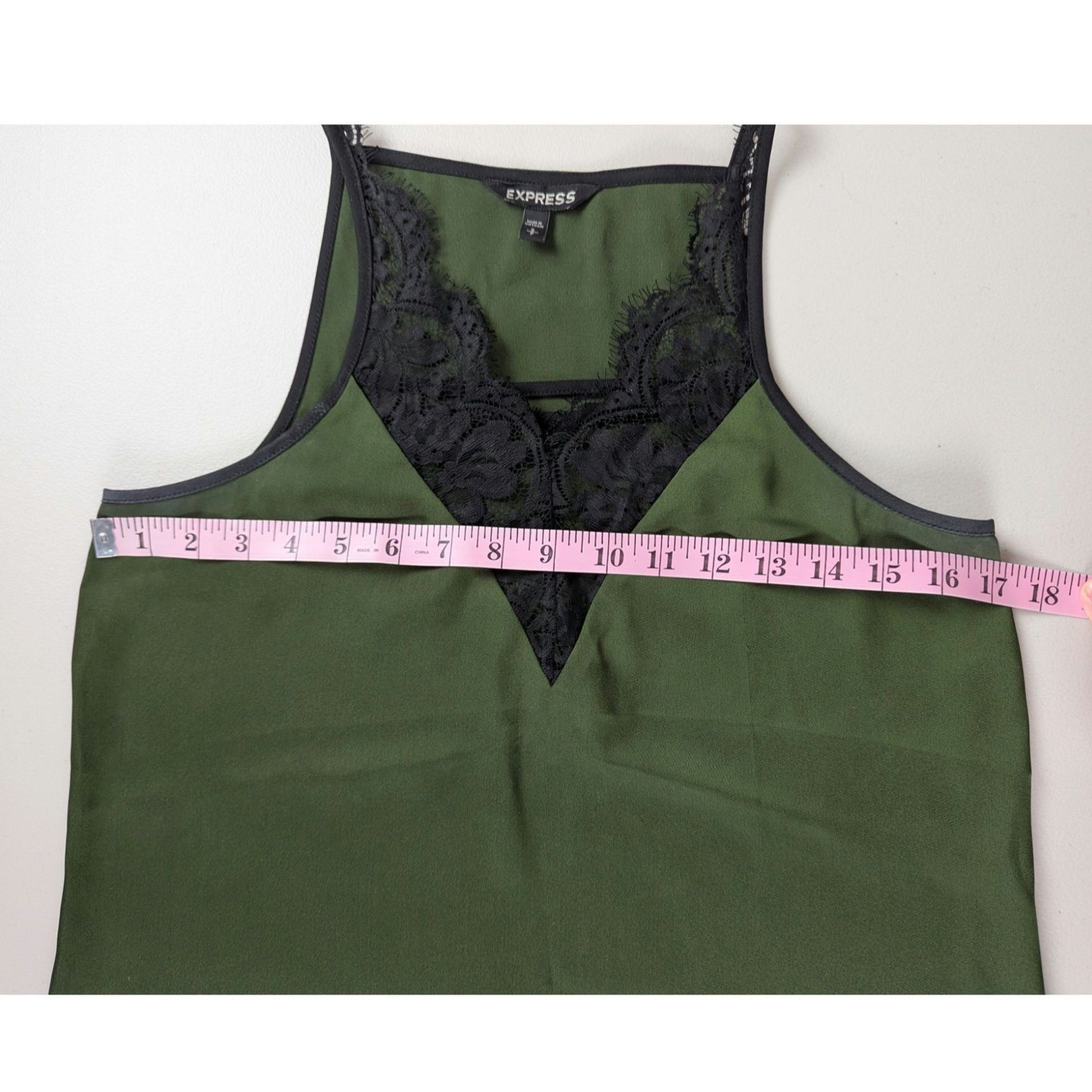 Express Express Satin Camisole Womens Small Green Black Lace Y2K Size S / US 4 / IT 40 - 8 Thumbnail