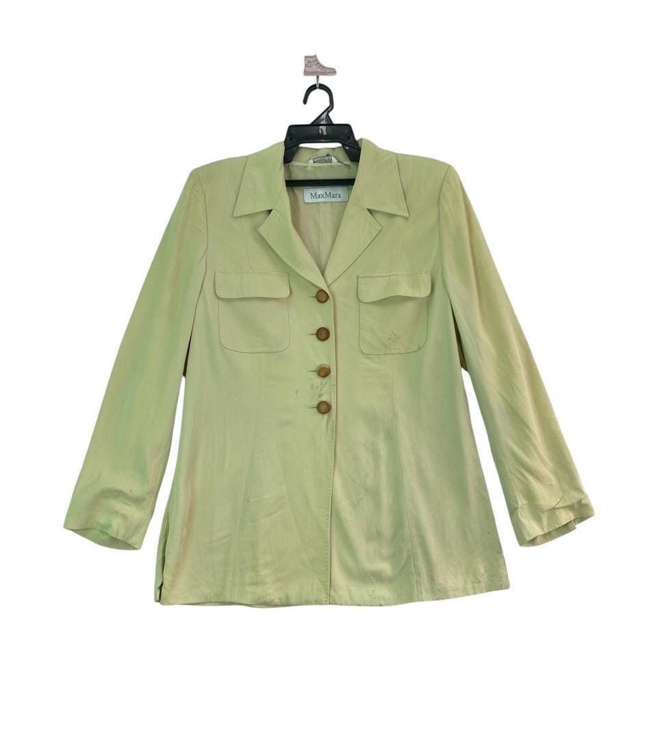 Max Mara × Vintage Vtg 90s Max Mara button up blazer jacket Size L / US 10 / IT 46 - 2 Thumbnail