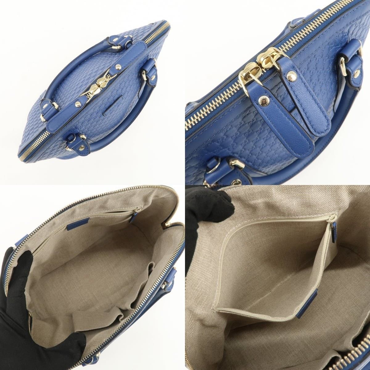 Gucci Gucci Microguccissima Dome Calfskin Shoulder Bag Blue Size ONE SIZE - 6 Thumbnail