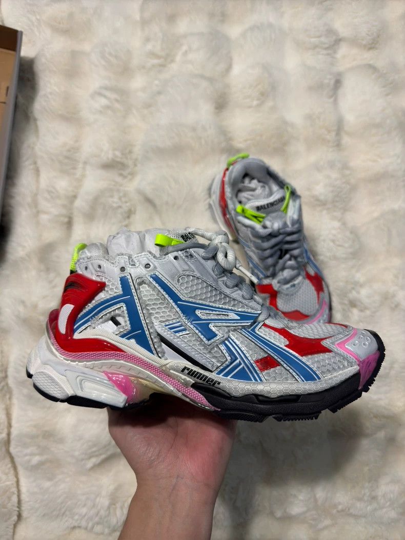 Balenciaga Balenciaga Red and Blue Runner Sneakers Size US 6.5 / IT 36.5 - 8 Thumbnail