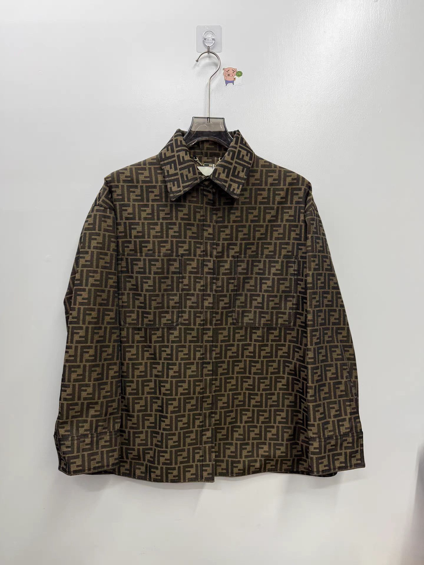 Fendi Brown Patterned Long Sleeve Button-Up Shirt XS Size US XS / EU 42 / 0 - 1 Thumbnail