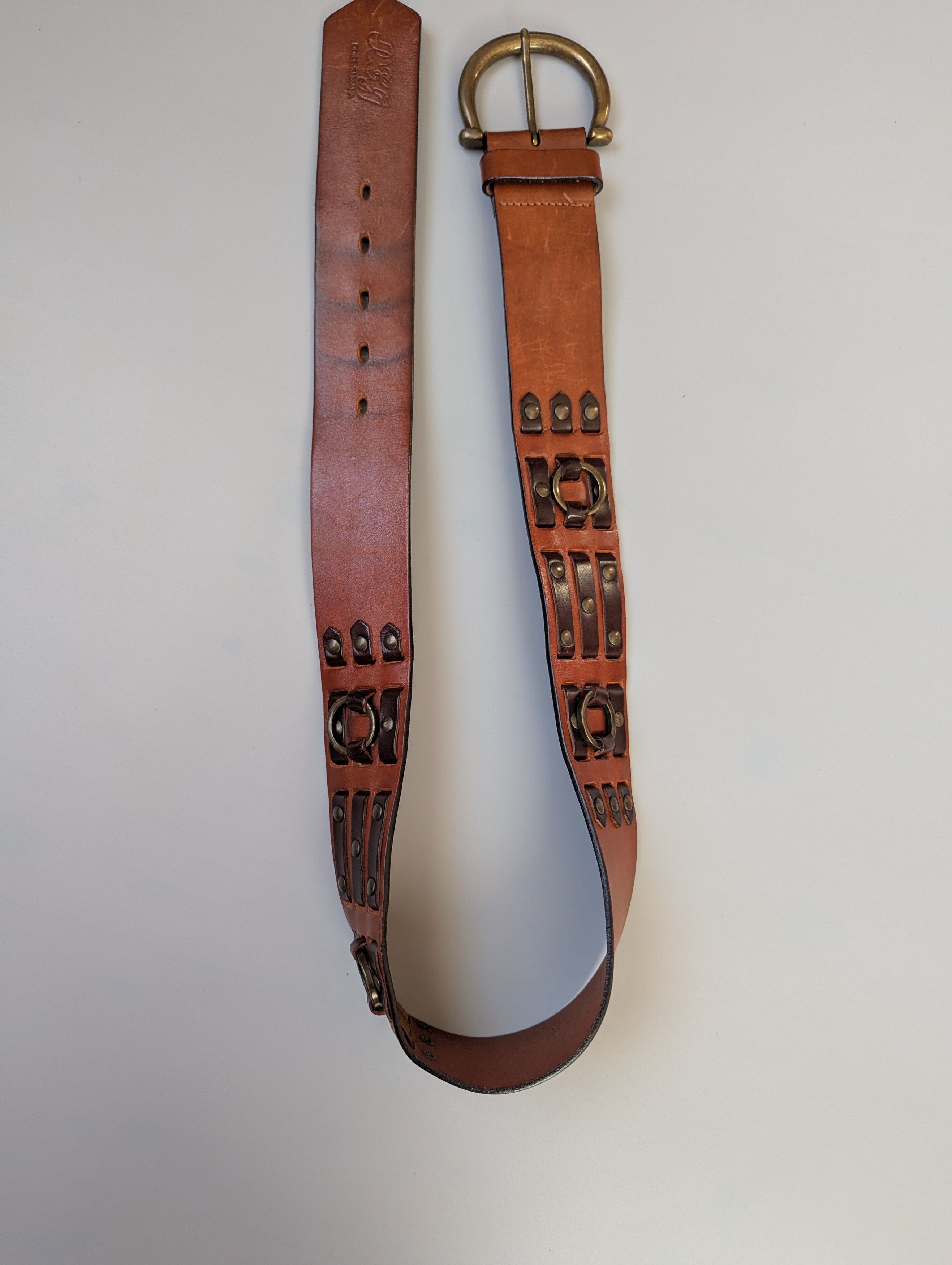 Dolce & Gabbana × Vintage Dolce Gabbana Vintage Leather Belt With Metal Size 85cm Size 32 - 2 Thumbnail
