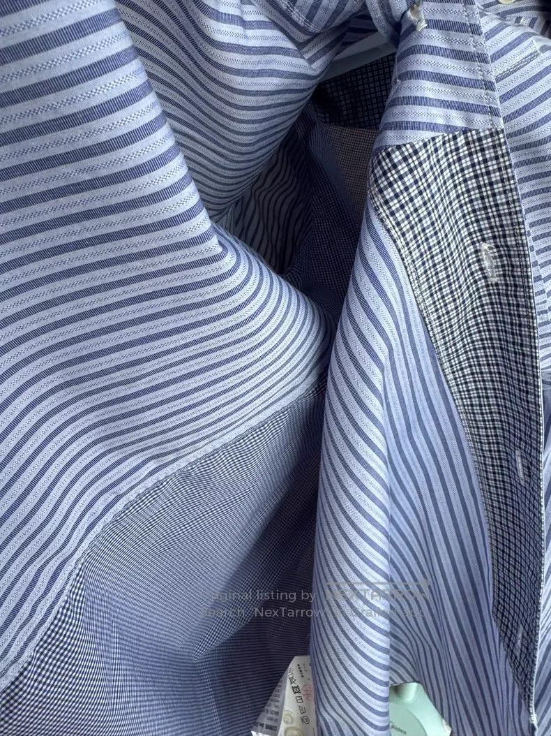 Junya Watanabe JUNYA WATANABE Navy and White Striped Shirt Size US S / EU 44-46 / 1 - 7 Thumbnail