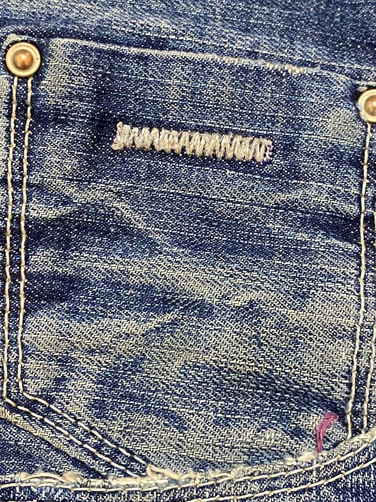 If Six Was Nine Blue Way Made in Nippon Mud Wash Distressed Flare Jeans Size US 30 / EU 46 - 14 Thumbnail