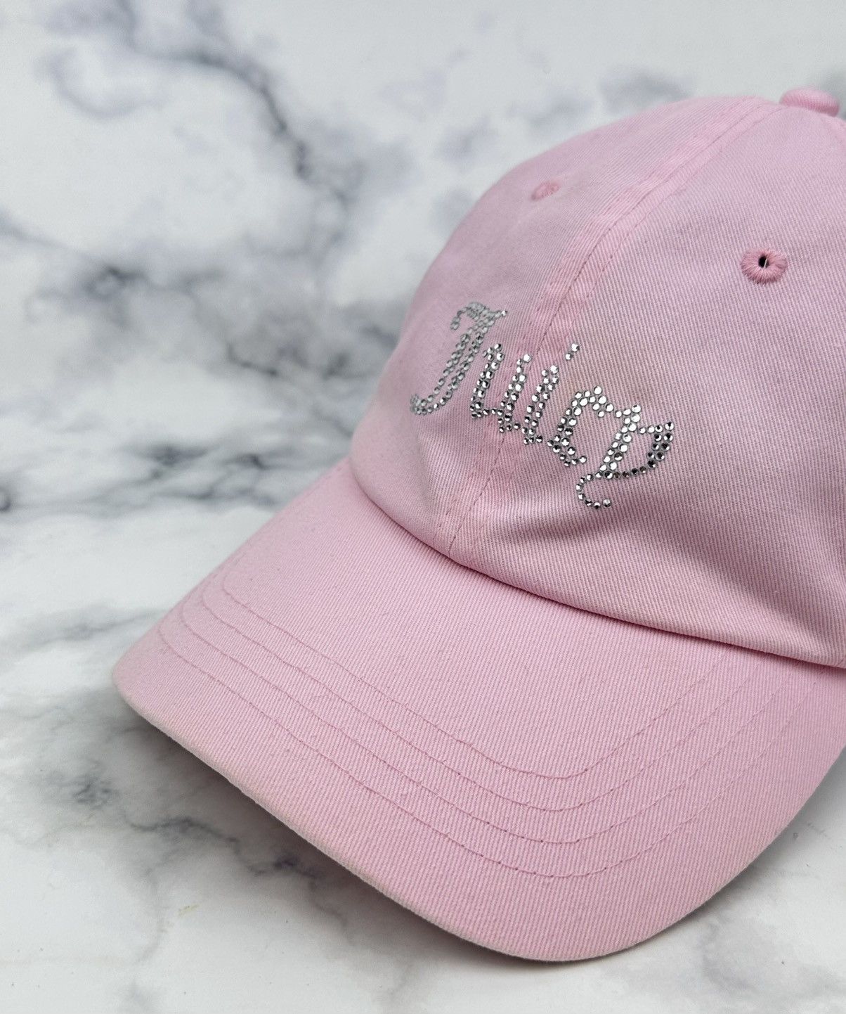 Juicy Couture Jeans Juicy Couture Pink Rhinestone Logo Baseball Cap - Y2K Style Size ONE SIZE - 3 Thumbnail