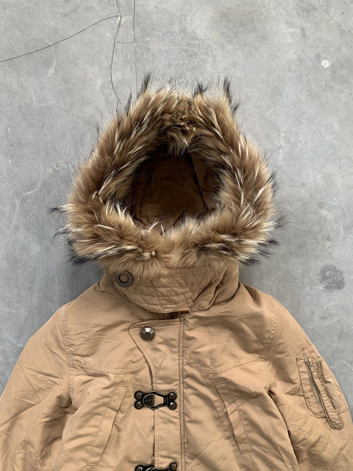 Japanese Brand 2000s SLY - Vkei Style Thumbhole Racoon Fur Hoodie Jacket Size US M / EU 48-50 / 2 - 4 Thumbnail