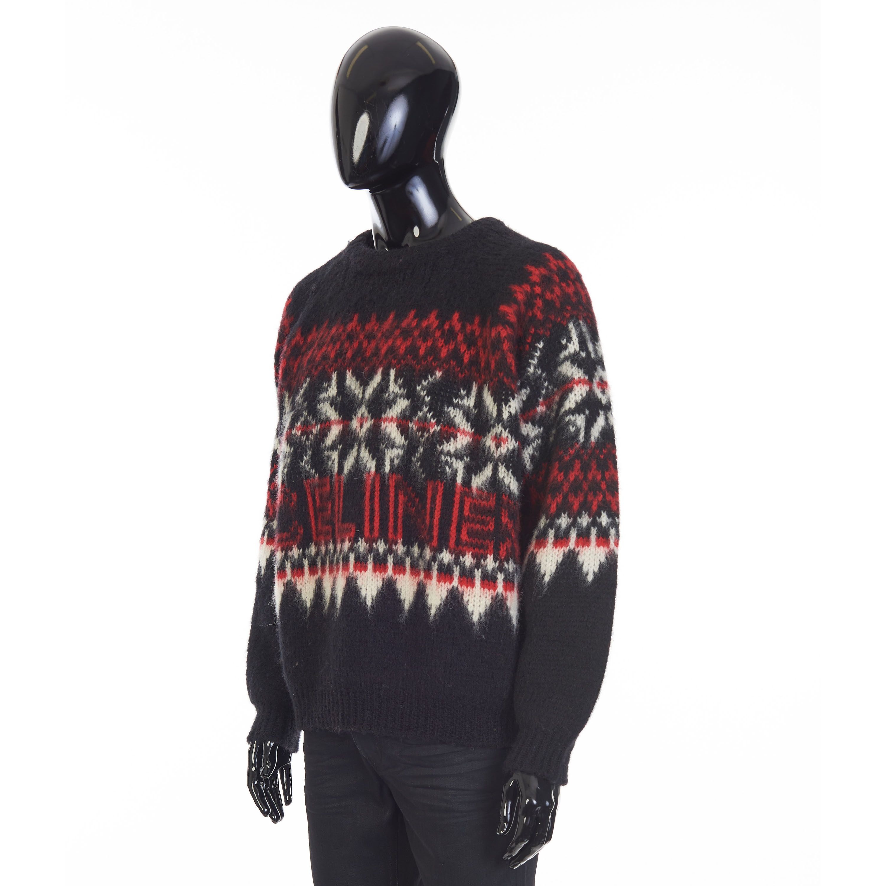 Celine Boxy Crew Neck Sweater In Snowflake Jacquard Wool Size US M / EU 48-50 / 2 - 2 Thumbnail