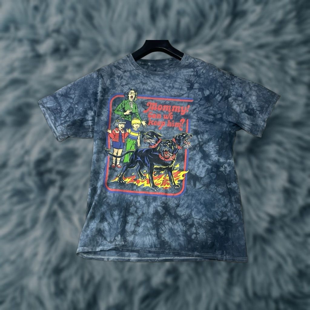 RHODE Steven Rhodes T-Shirt Men M Graphic Print Crew Neck Short Sleeve Tie Dye Black w/ Graphics Mommy Can We Keep Him 90s Horror Retro Size US M / EU 48-50 / 2 - 1 Thumbnail