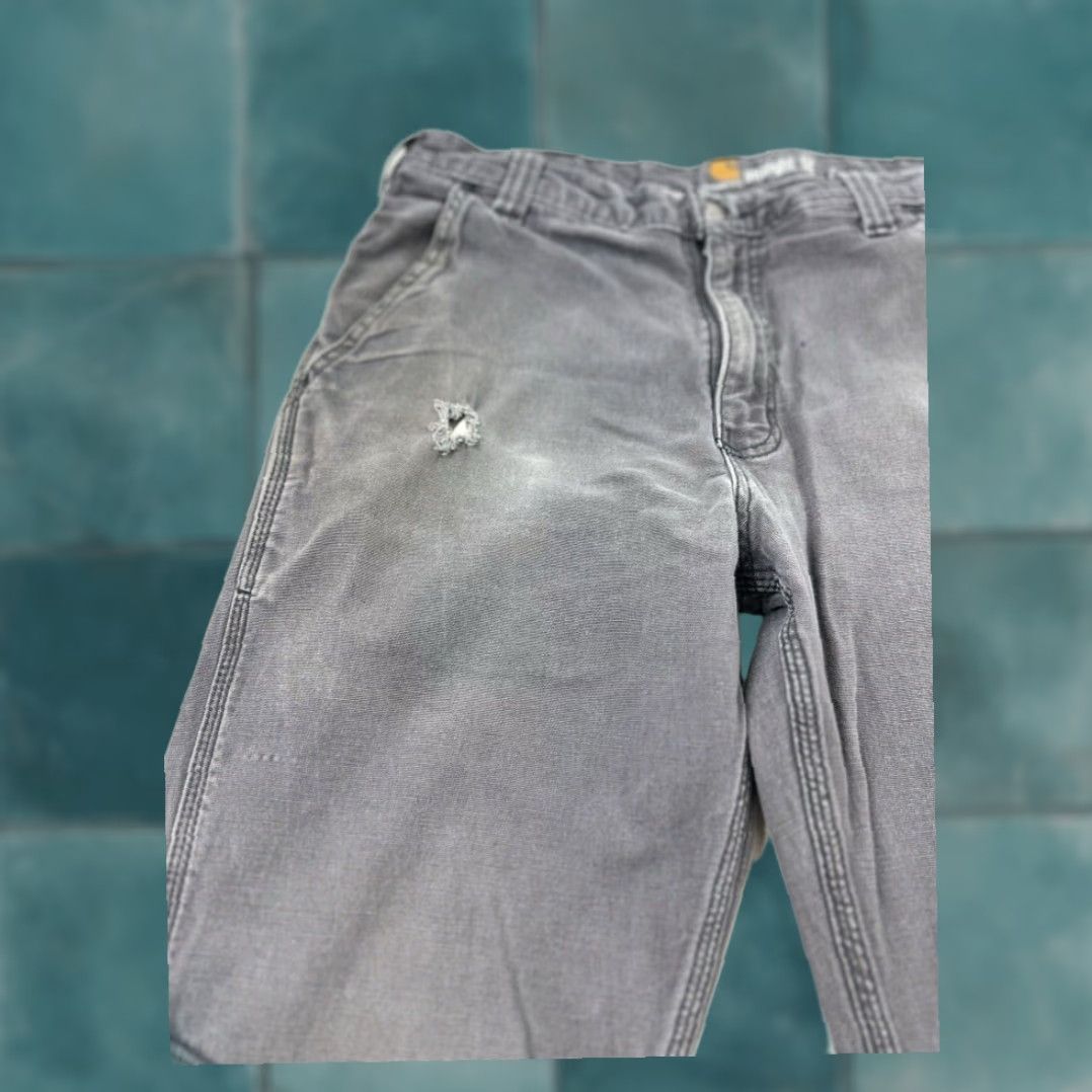 Carhartt VINTAGE Carhartt Carpenter Pants Men's 32x30 Gray Canvas Straight Fit Workwear Size US 32 / EU 48 - 3 Thumbnail