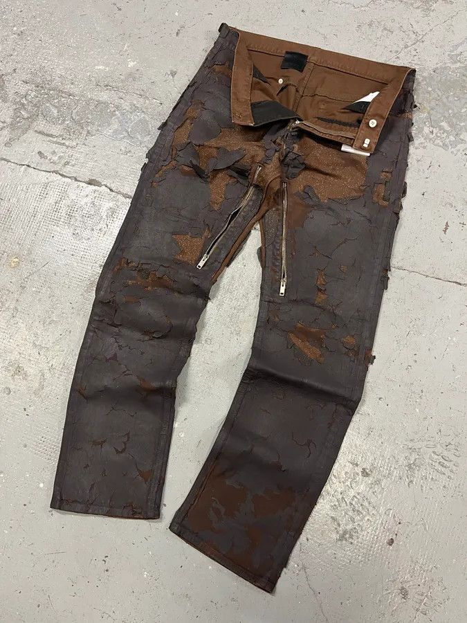 Givenchy × Vintage AW2022 Givenchy Brown Cracked Leather Utility Pants by Matthew Williams Size US 34 / EU 50 - 6 Thumbnail