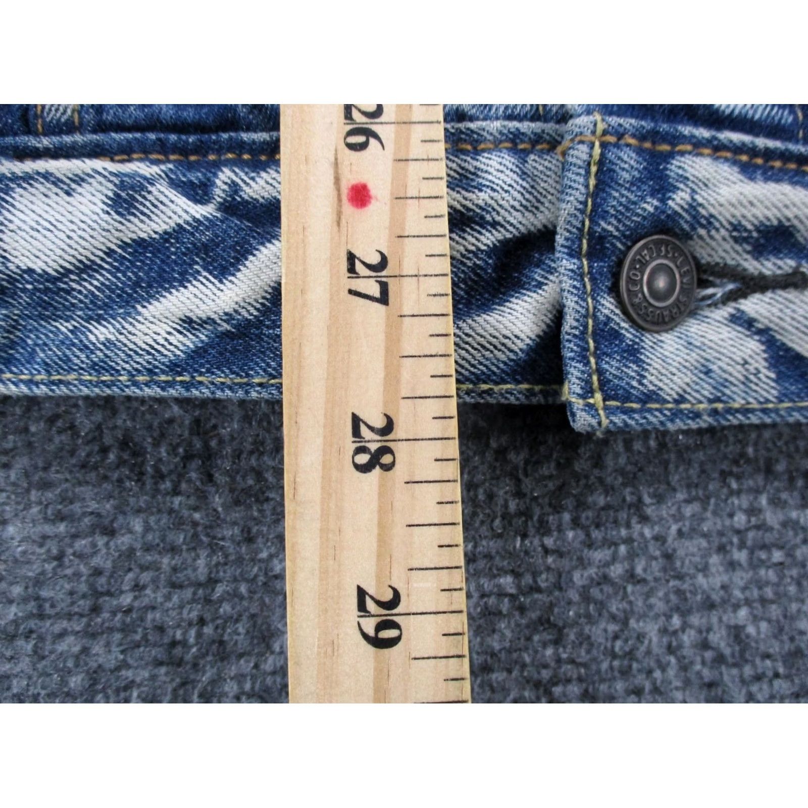 Levi's Levi's Jacket Mens 2XL Blue Denim Trucker Red Tab Biker Button Cotton Denim Jacket Size US 39 - 4 Thumbnail