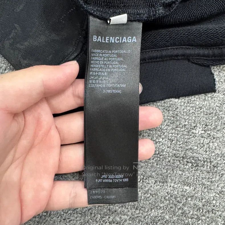 Balenciaga Balenciaga Reverse Eiffel Tower Distressed Hoodie Size US L / EU 52-54 / 3 - 3 Thumbnail