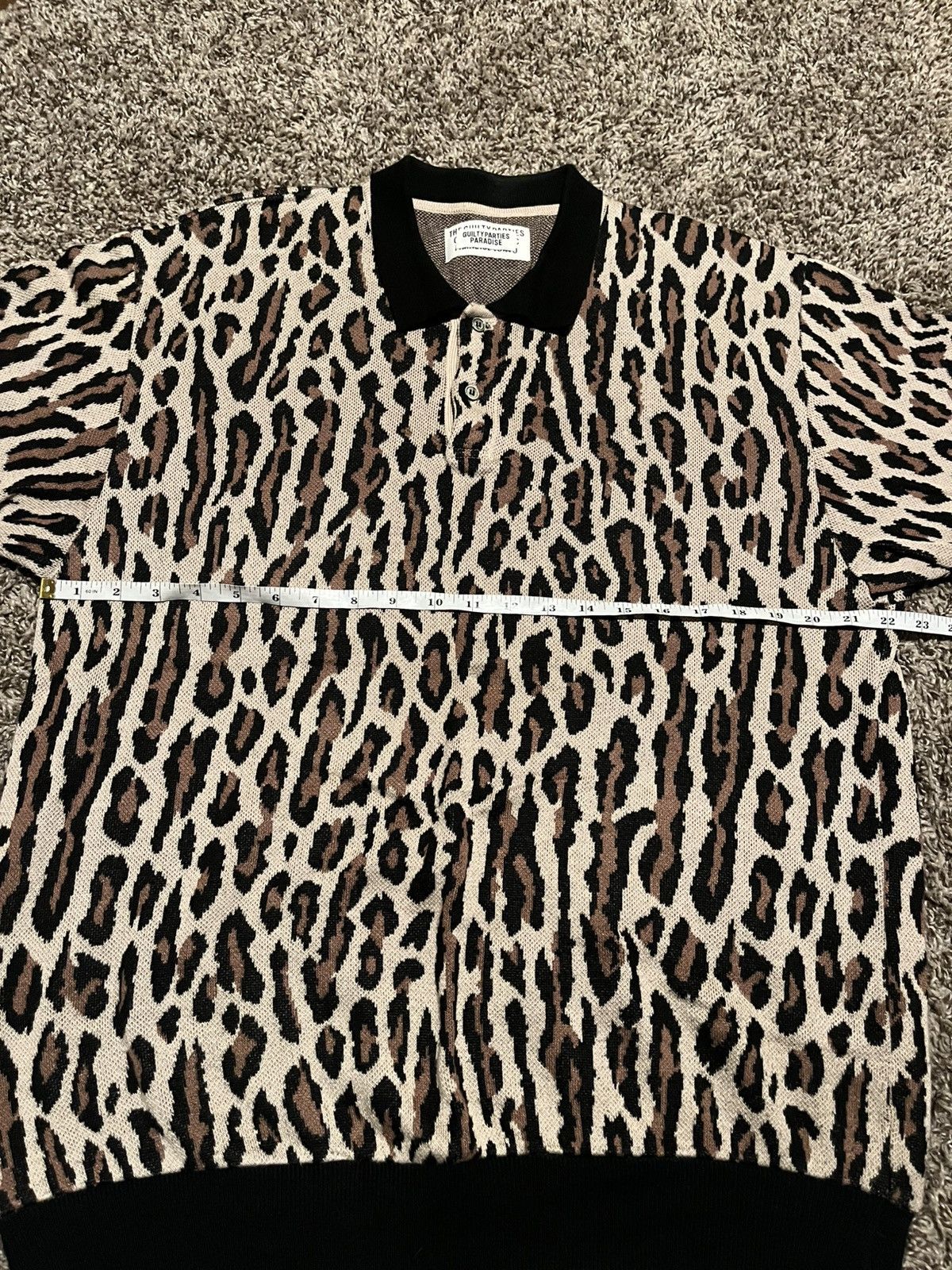 Wacko Maria Wacko Maria Leopard knit polo | Grailed