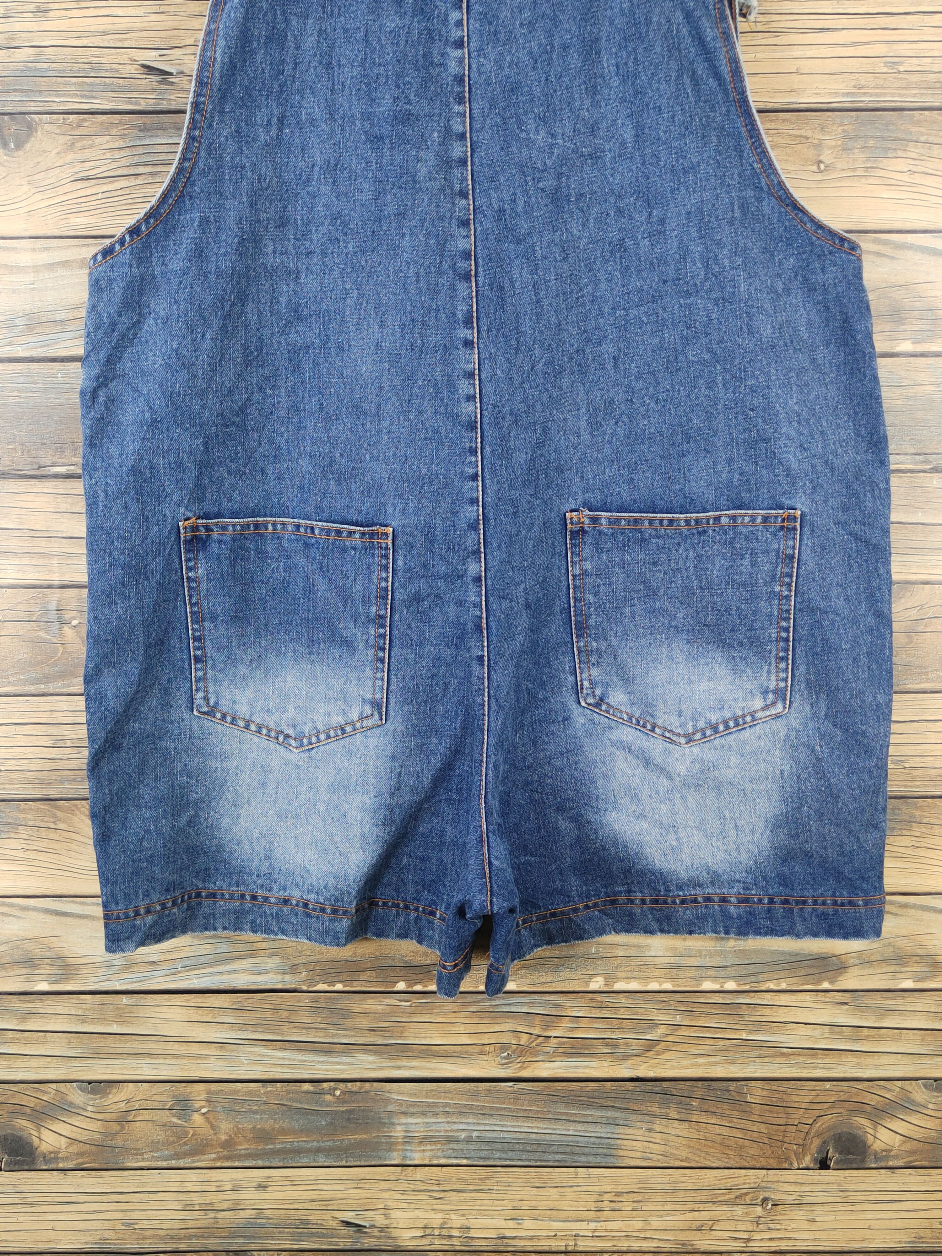 Japanese Brand × Vintage Vintage Nanawinner Blue Denim Shortall Jumpsuits Size 39" - 5 Thumbnail