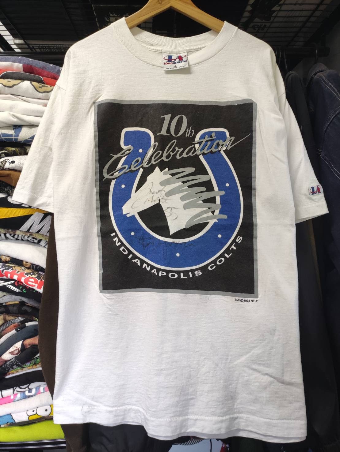 Logo Athletic Rare Vtg 90's INDIANAPOLIS COLTS 10th Anniv With Signature Size US XL / EU 56 / 4 - 2 Thumbnail