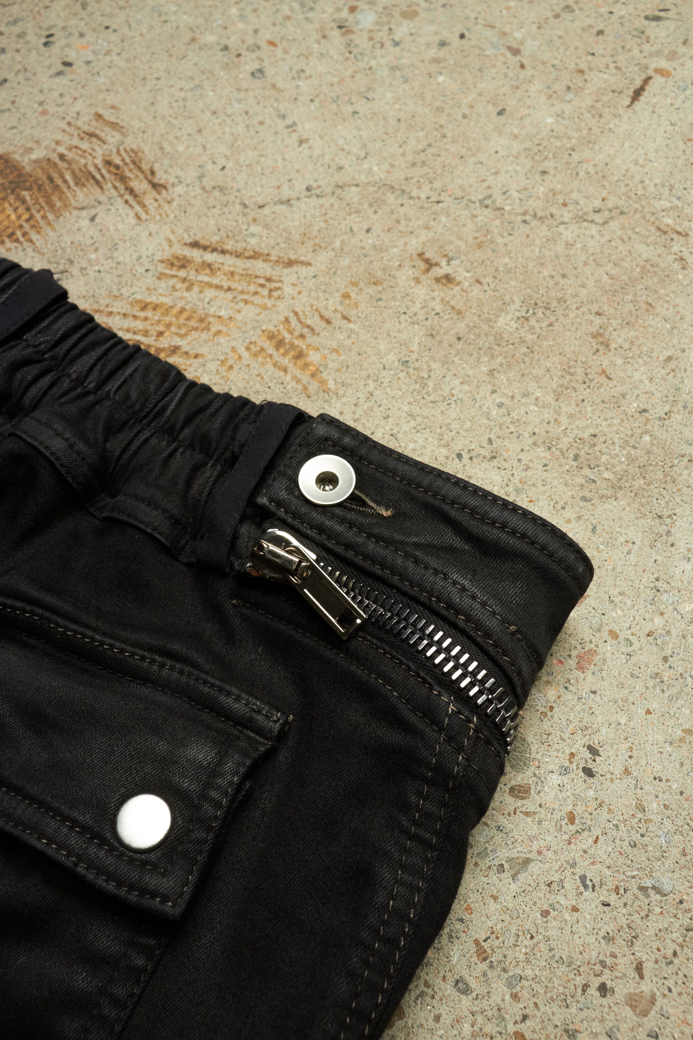 Rick Owens Drkshdw SS23 [EDFU] AIRCUT ASYMMETRICAL ZIPPED WAXED PANTS Size US 34 / EU 50 - 8 Thumbnail