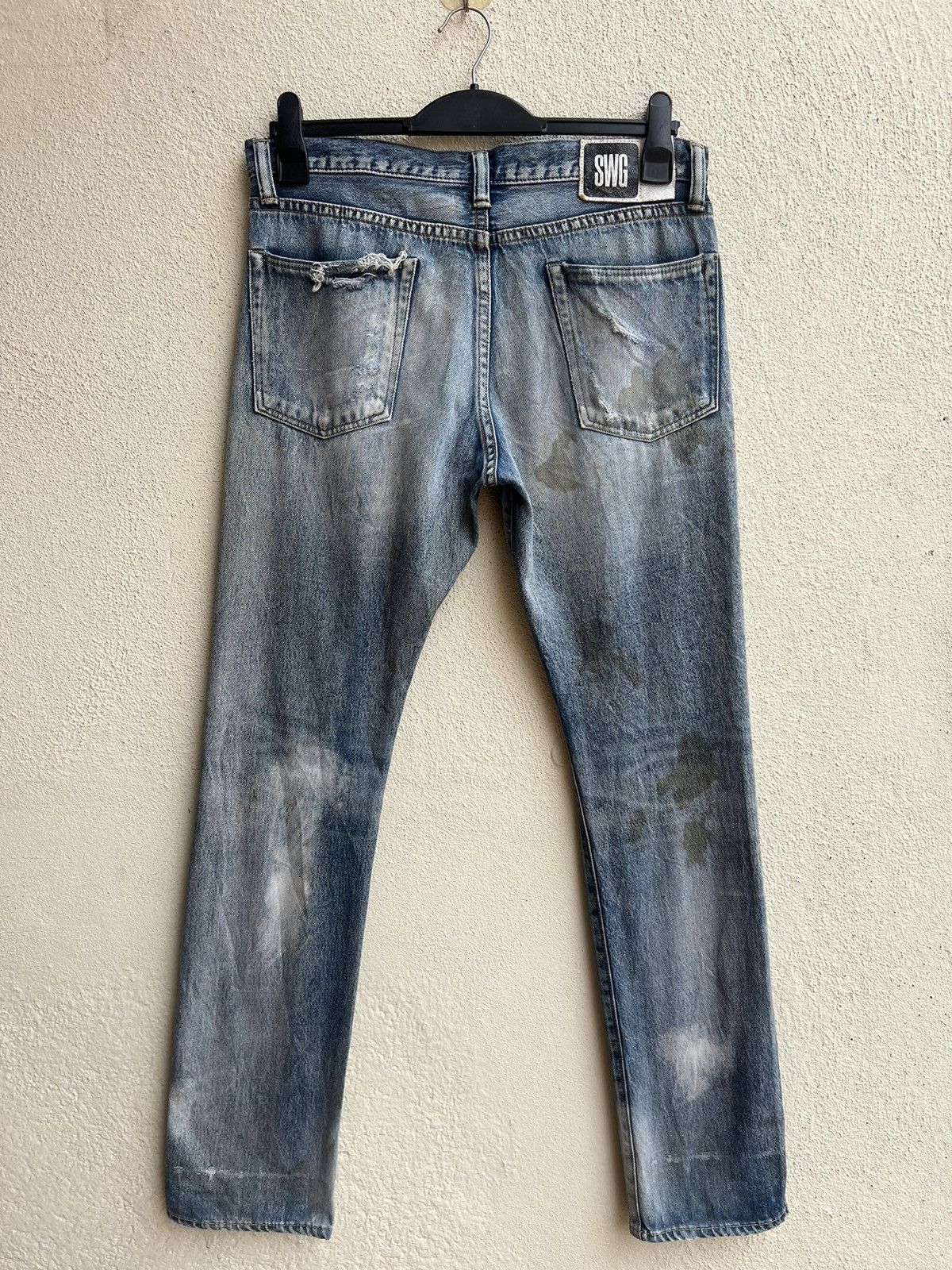 Swagger Vintage Swagger Japan Fade Stains Distress Denim Jeans Size US 30 / EU 46 - 21 Thumbnail