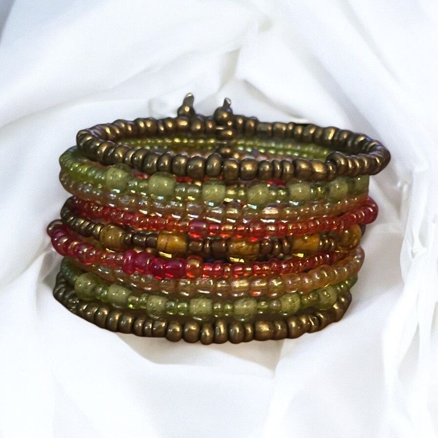 Other Multi strand multicolor bead cuff bracelet Size ONE SIZE - 1 Thumbnail
