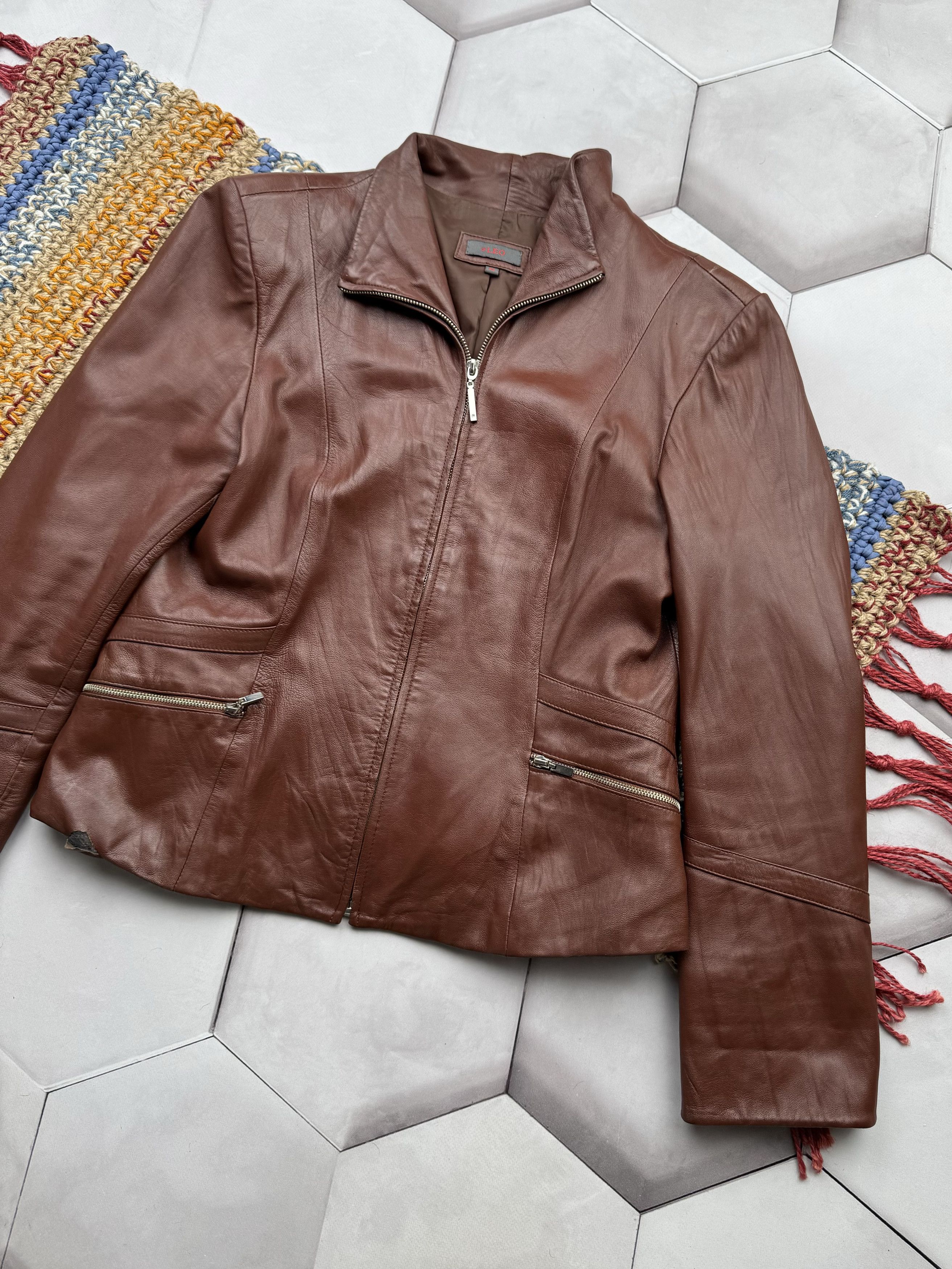 Japanese Brand Vintage Leather Jacket (E4) Size M / US 6-8 / IT 42-44 - 3 Thumbnail