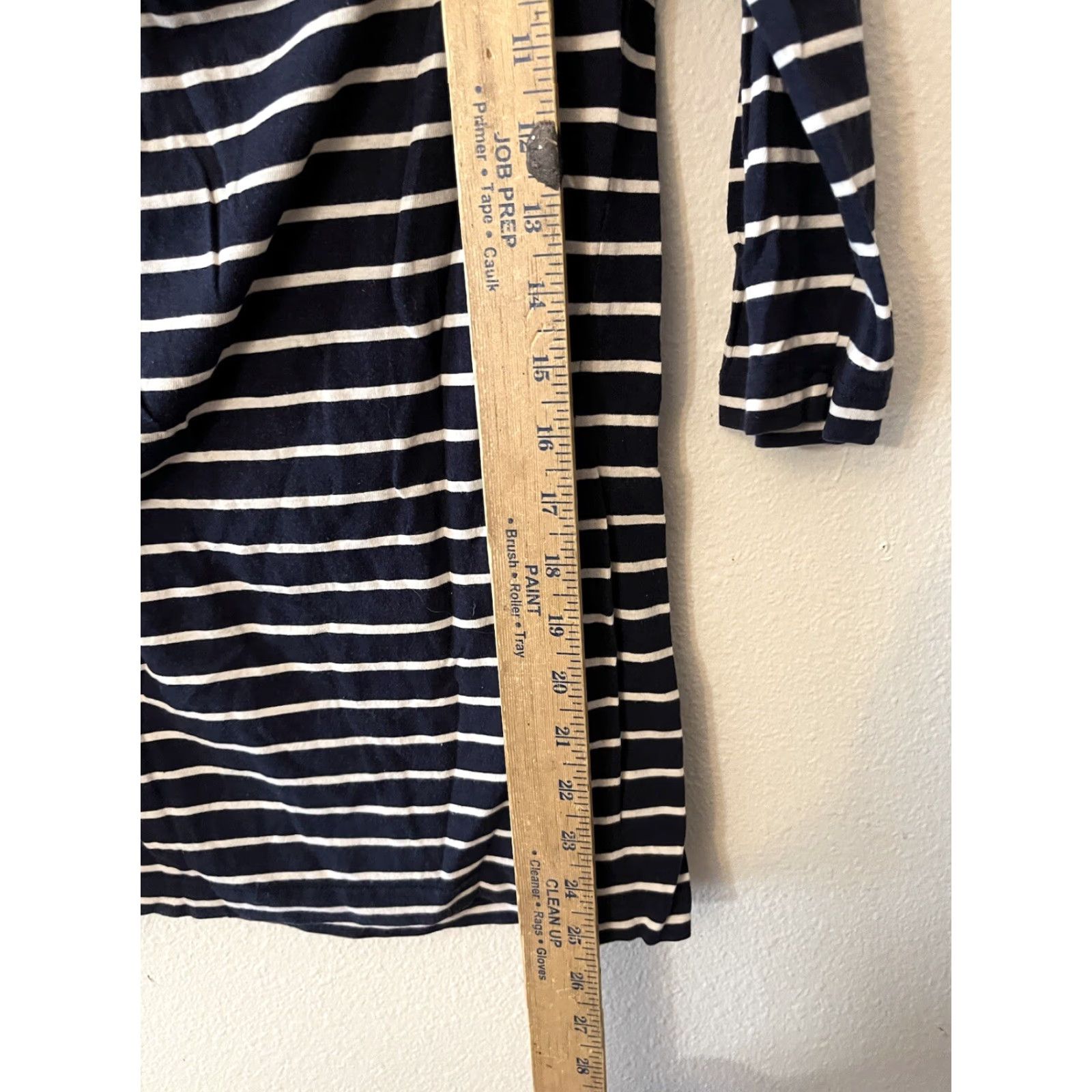 French Connection VINTAGE French Connection Women T-Shirt Casual Slim Fit Cotton Stripe 3/4 Sleeve Navy White Large Size L / US 10 / IT 46 - 4 Thumbnail