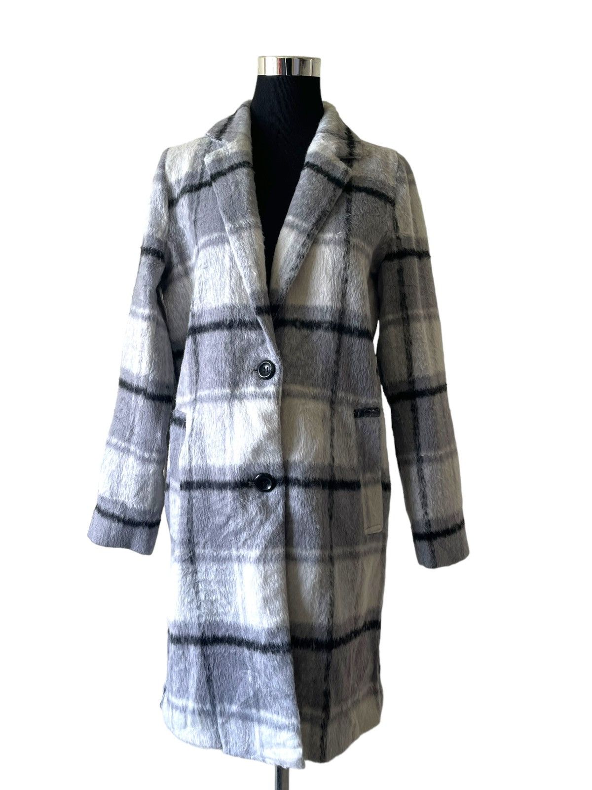 Japanese Brand GRL Checkered Coat Wool