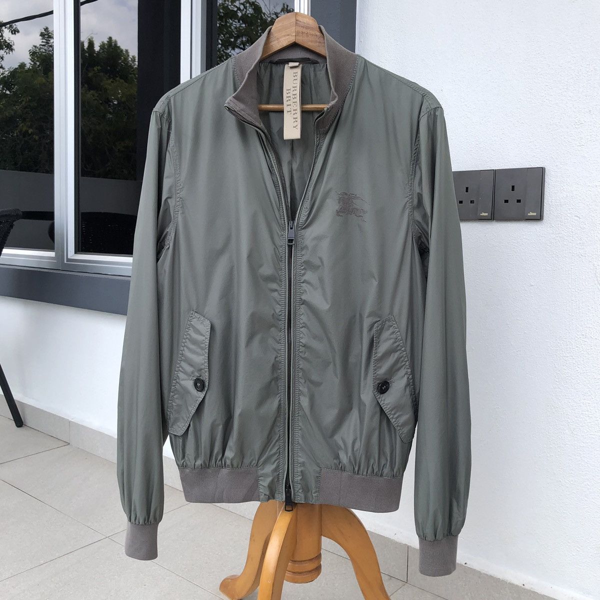 Burberry Burberry Brit Stonewashed Grey Zip Front Bomber Jacket Size US S / EU 44-46 / 1 - 10 Thumbnail