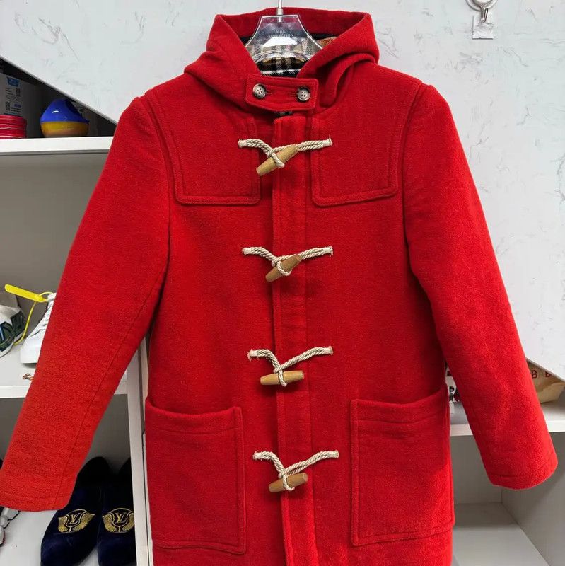 Burberry Red Wool Ladies Coat