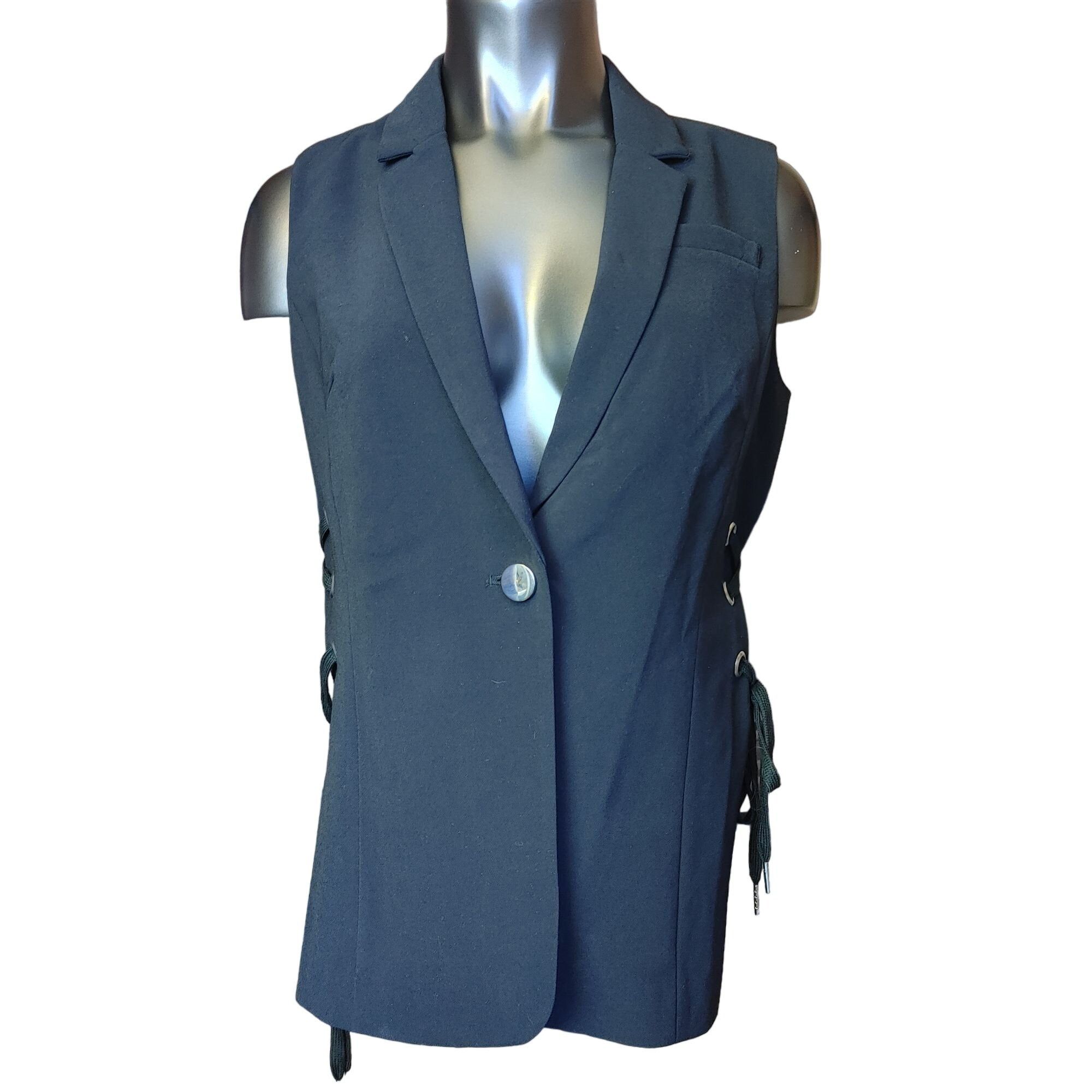 Other EDEN COURT Womens M Black Tie Deep V-Neck Sleeveless Button Size M / US 6-8 / IT 42-44 - 1 Thumbnail