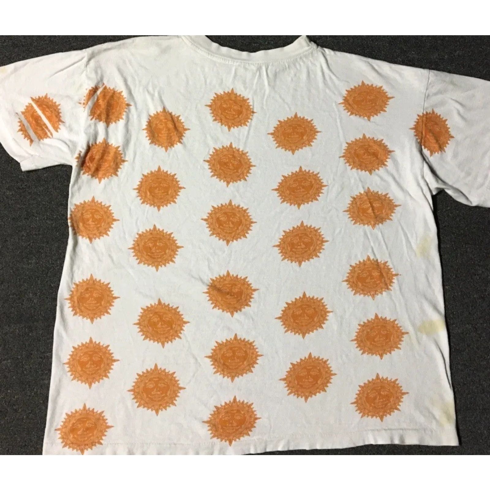 Moonstar VINTAGE All Over Print Shirt M L White 80s Sun Faded Distressed AOP Single Stitch Eclipse 90s Grunge Beach Surf Rock USA Mens Shirt Size US M / EU 48-50 / 2 - 2 Thumbnail