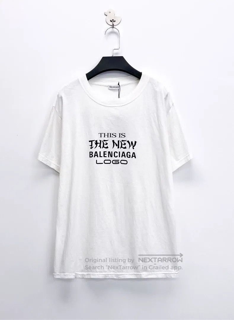 Other Balenciaga White New Logo Back Alphabet Short Sleeve Size US L / EU 52-54 / 3 - 1 Thumbnail