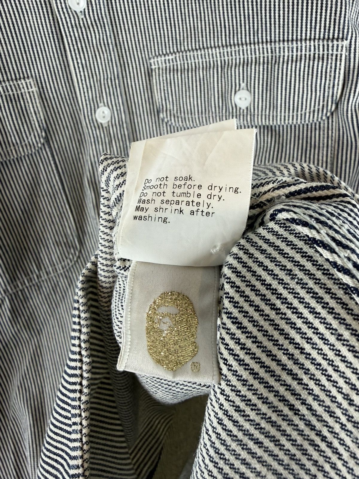 Bape Bape Stripe Work Shirts Size US M / EU 48-50 / 2 - 6 Thumbnail