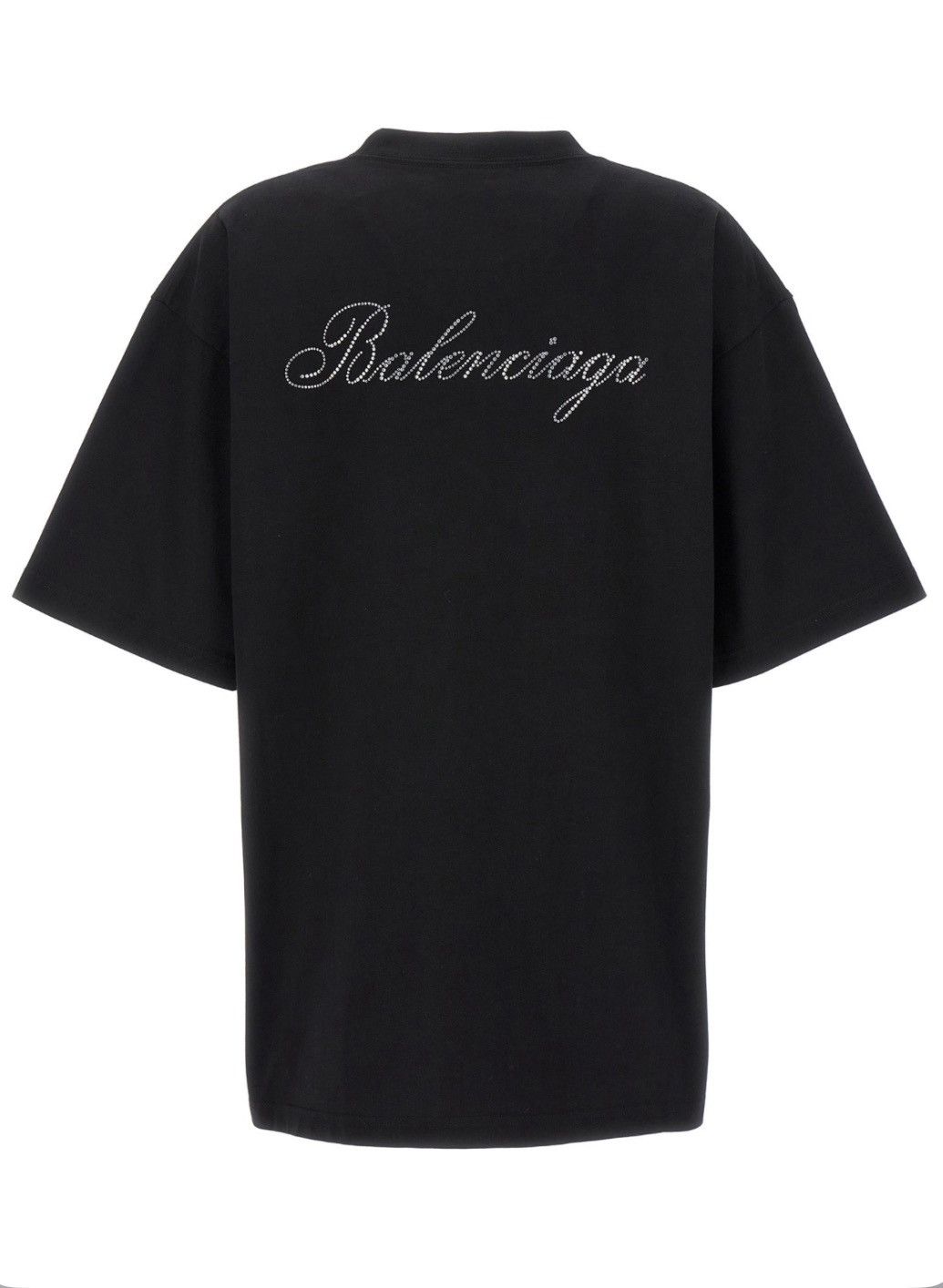 BALENCIAGA Hand Written Rhinestone- Embelished T shirt