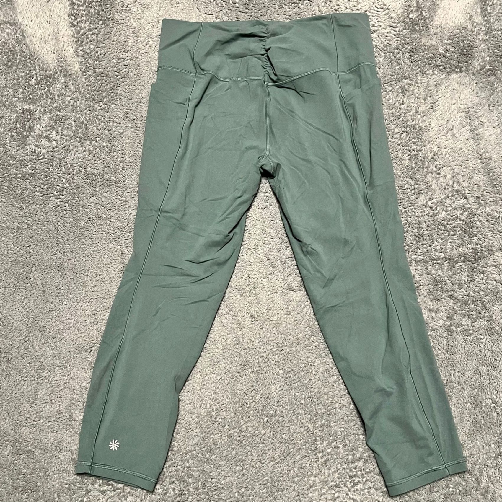 Athleta Athleta Leggings Womens XL Green Salutation Stash Cinch 7/8 Pants Size 40" / US 18 - 4 Thumbnail