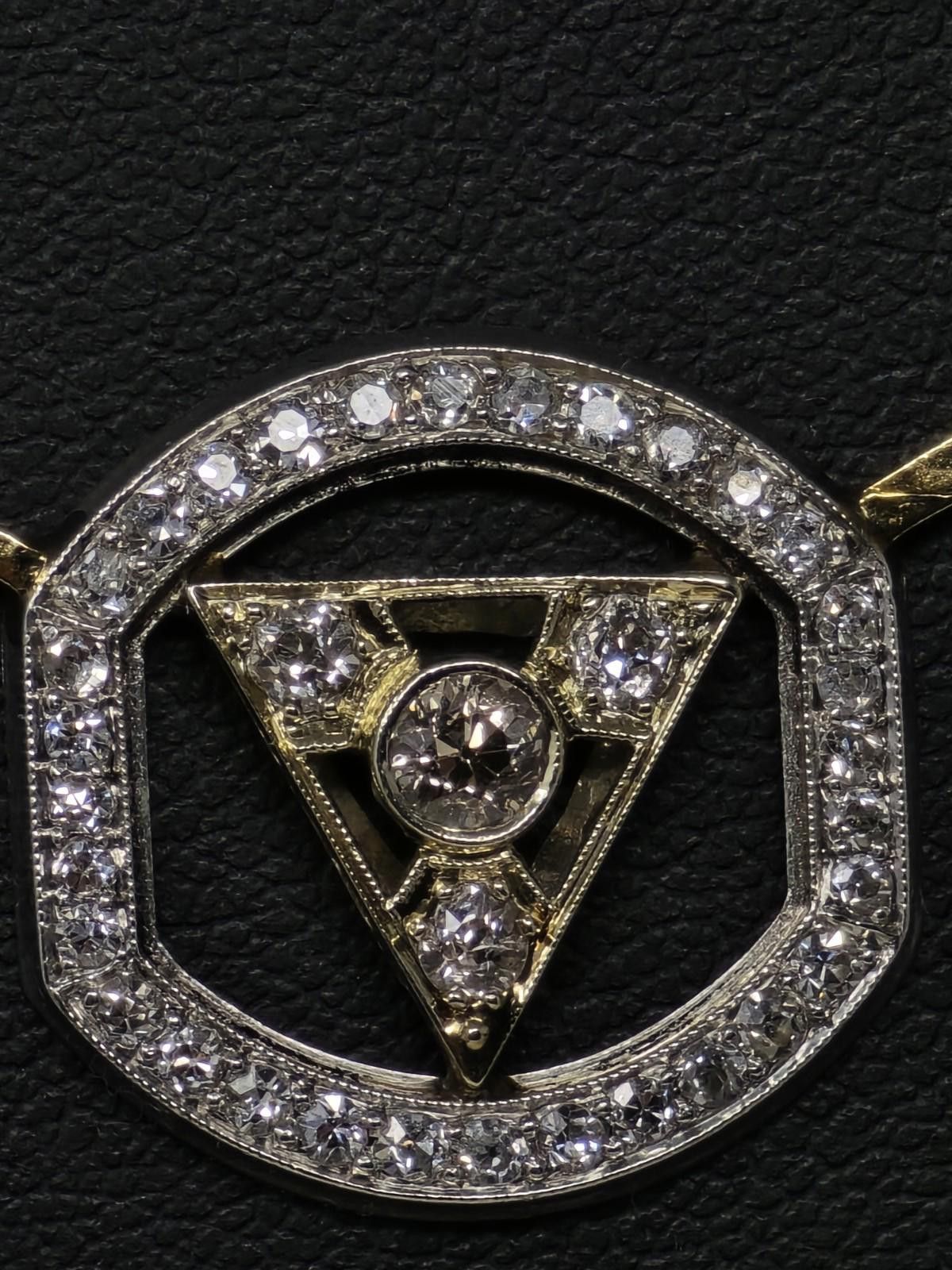 Antique Rivet Vtg 14k White Gold Art Deco Diamond Lavaliere Necklace Size ONE SIZE - 3 Thumbnail