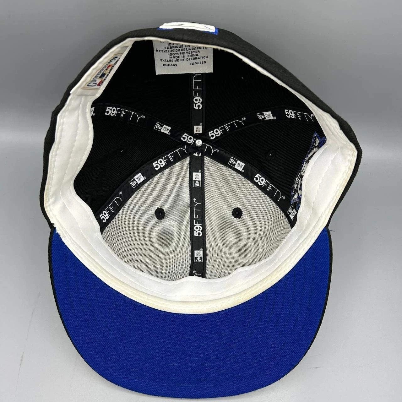 New Era New York Yankees Hat Men 7 3/8 Black Blue MLB Fitted Cap Size ONE SIZE - 2 Thumbnail