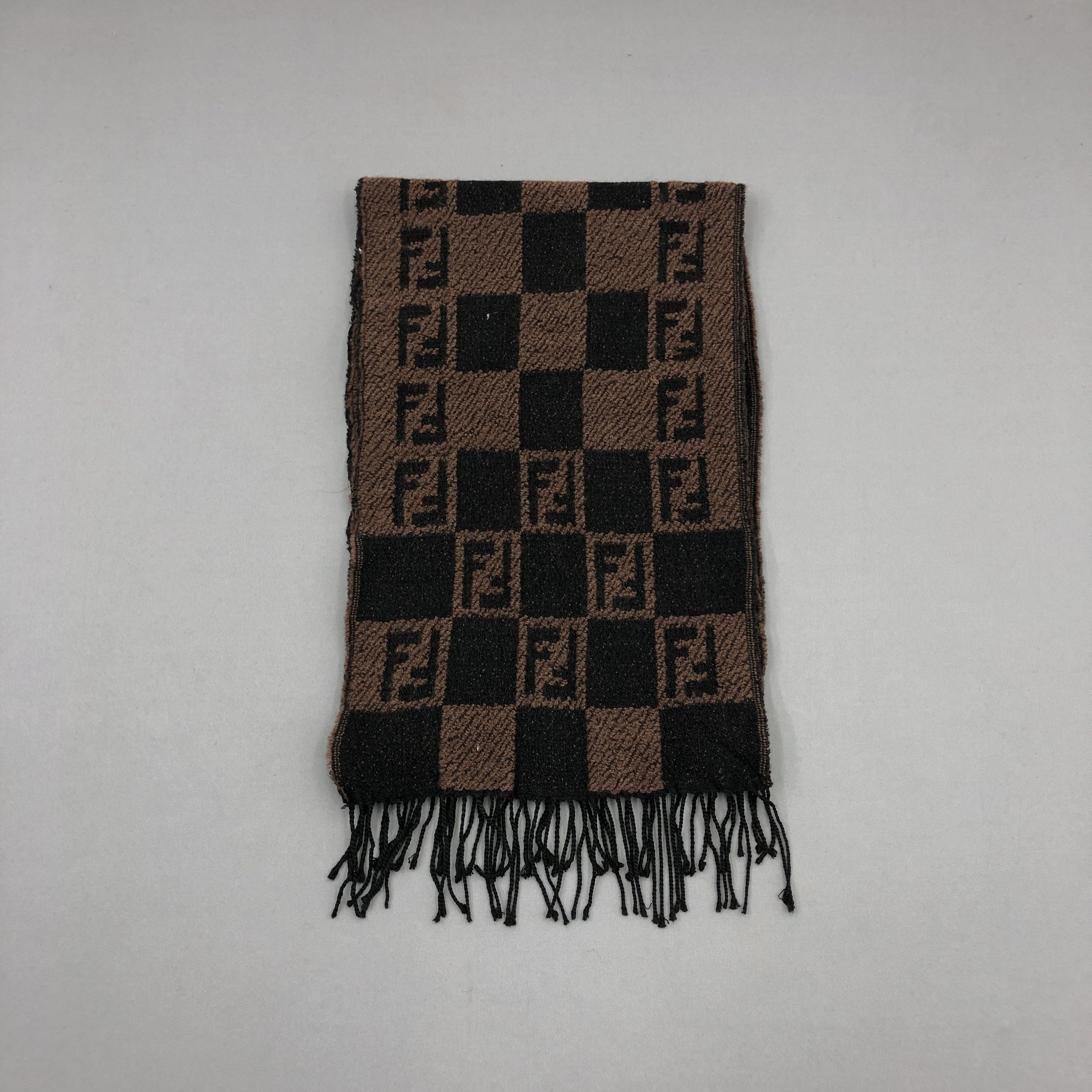 Fendi × Vintage Vintage Fendi Scarf Muffler FF Monogram Roma Wool Scarves Size ONE SIZE - 2 Thumbnail