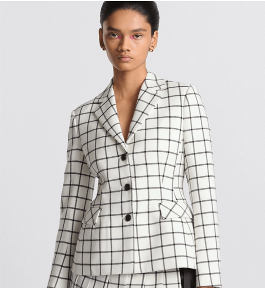 Dior o1w1db11225 451V57 Fitted Jacket in White/Black Size M / US 6-8 / IT 42-44 - 4 Thumbnail