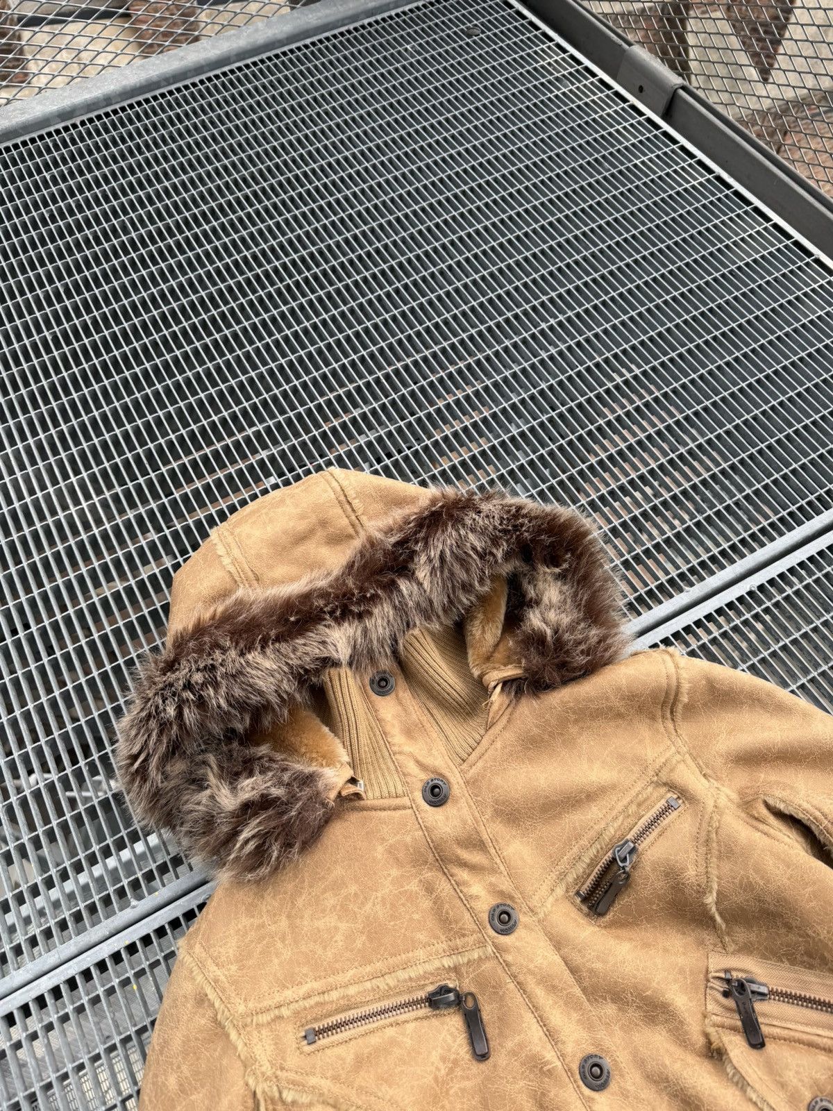 Vintage Suede Leather Multizip Fur Streetwear Insulated Jacket Size M / US 6-8 / IT 42-44 - 5 Thumbnail