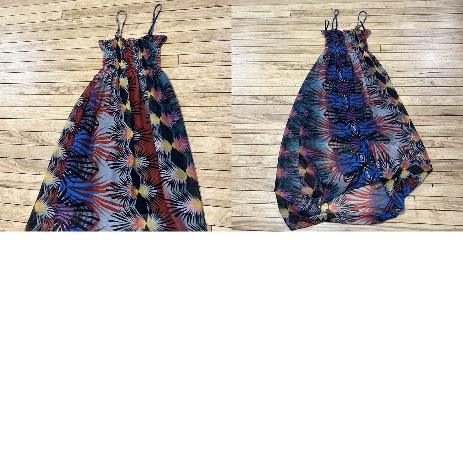 Vintage RED BERRY Maxi Dress Women M Y2k Spaghetti Strap Coachella Fairy Sheer Smocked Size M / US 6-8 / IT 42-44 - 9 Thumbnail
