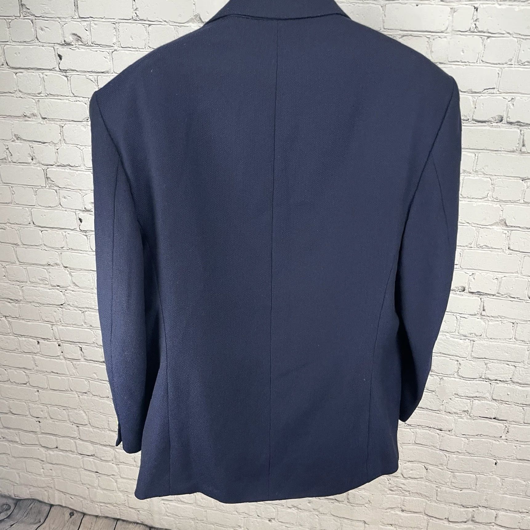 Vintage VTG Just Men's Navy Blazer Sport Coat 2 Gold Button Ventless 42L Jacket Size 42R - 2 Thumbnail