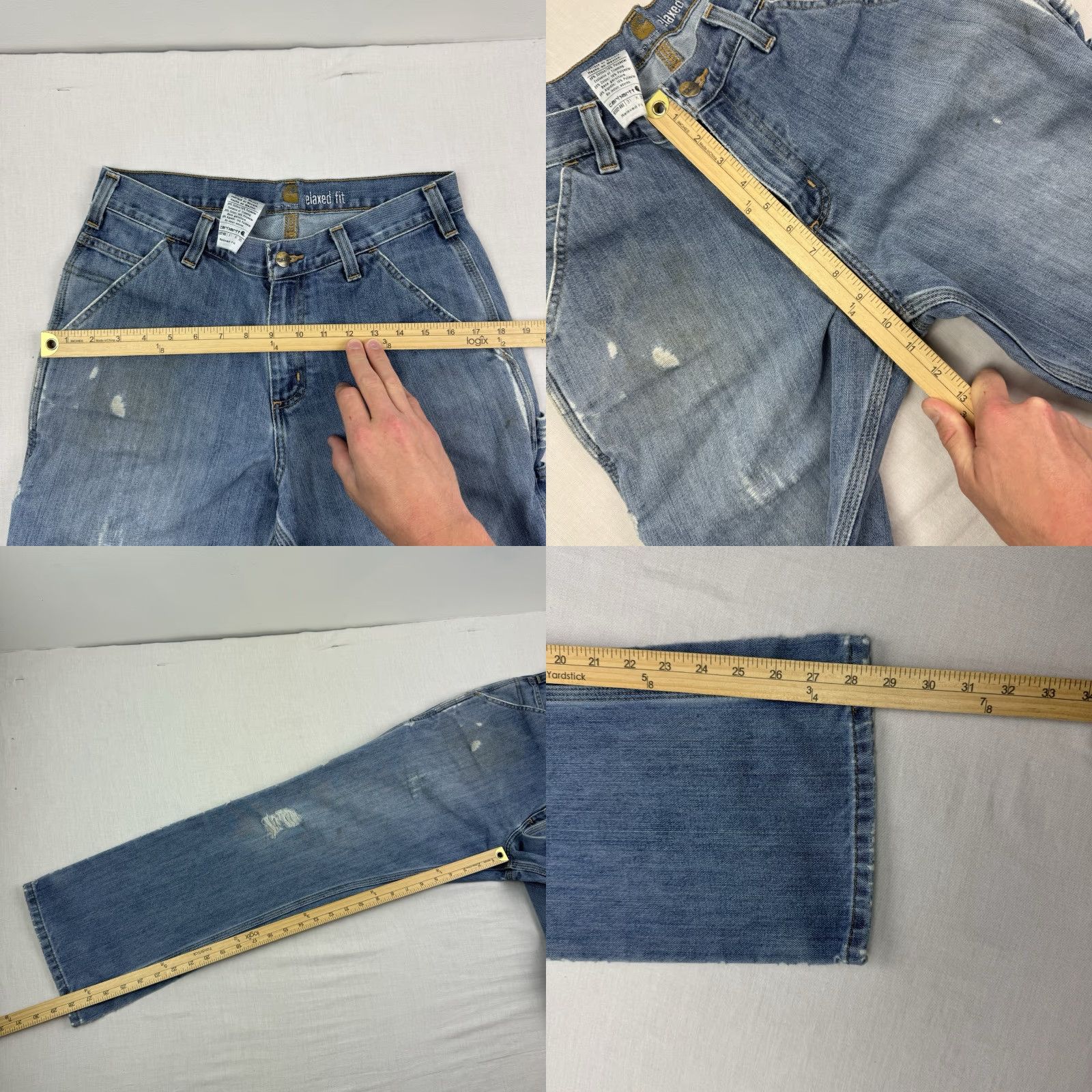Carhartt VINTAGE Carhartt Jeans Adult 31x30 Blue Relaxed Fit Grunge Y2K Mens Size US 31 - 8 Thumbnail