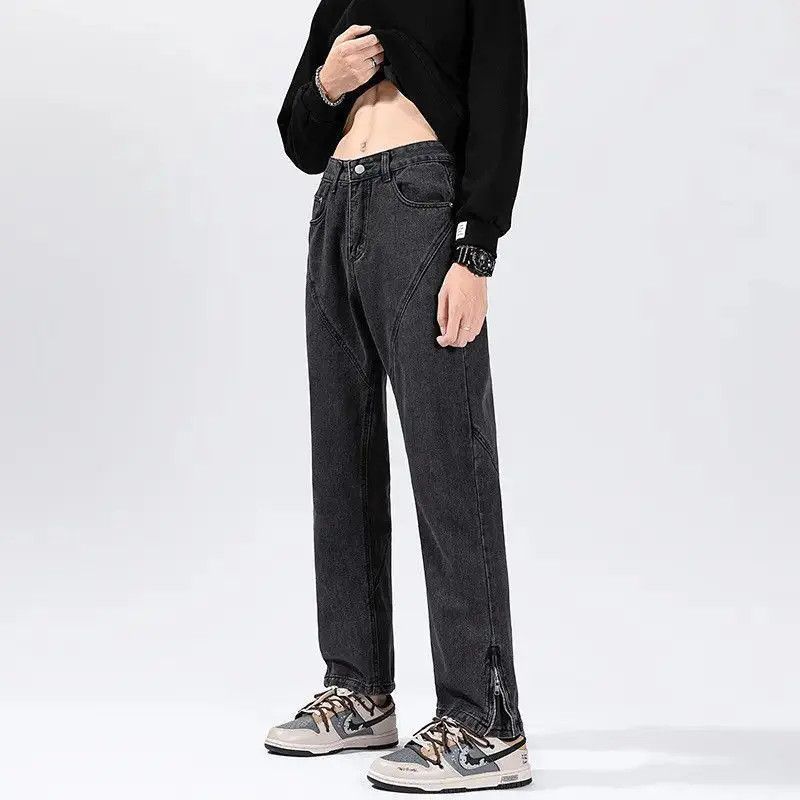 Japanese Brand Retro loose zipper wide leg jeans Size US 30 / EU 46 - 4 Thumbnail