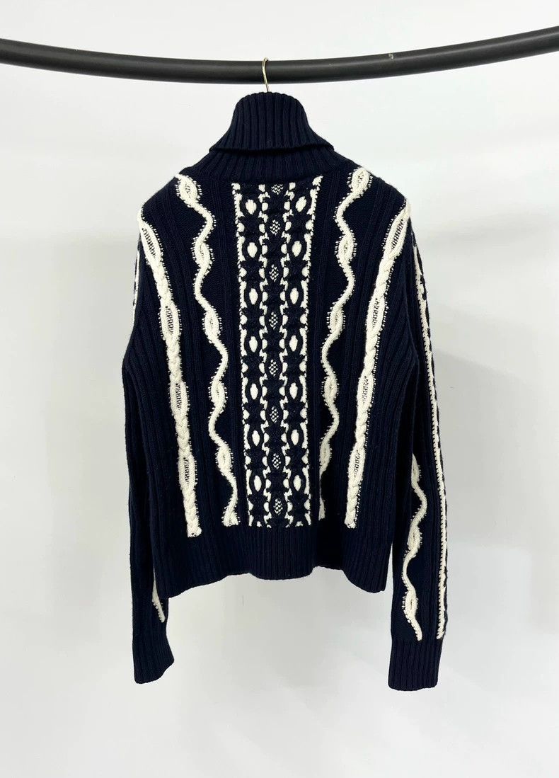Chanel Chanel German Hamburg series turtleneck striped sweater Size M / US 6-8 / IT 42-44 - 2 Thumbnail