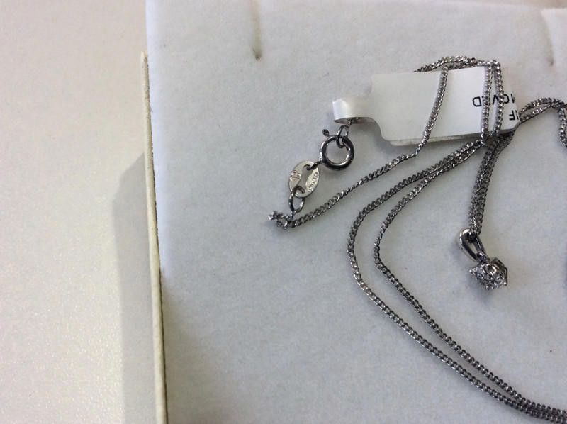 Other 9ct white gold real diamond necklace Size ONE SIZE - 4 Thumbnail