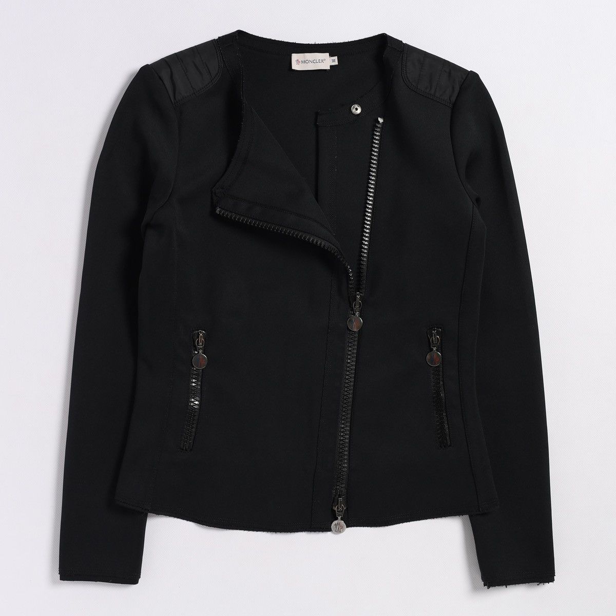 Moncler Moncler Biker Nylon Jacket Navy Crop Zip Size M / US 6-8 / IT 42-44 - 1 Thumbnail
